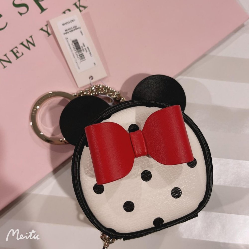 Kate Spade New York x Minnie Mouse Keychain/Bag Charm Black & White - Picture 4 of 4